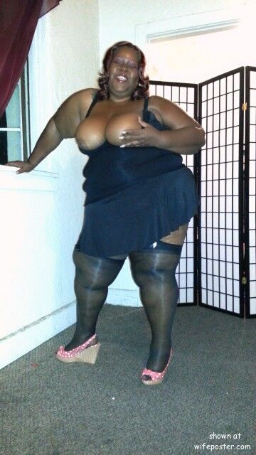 Hot fat black bbw in stockings