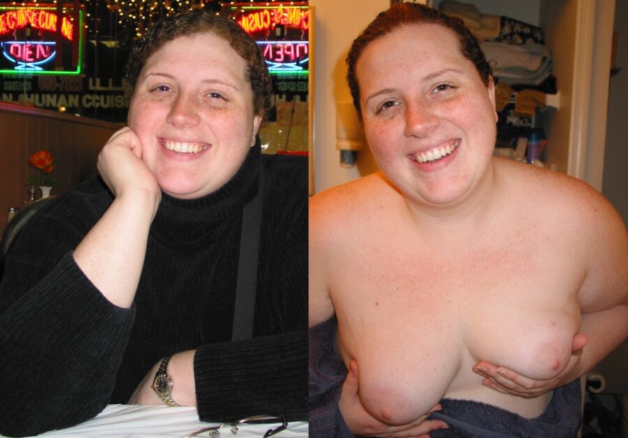 JenL - Chubby redhead before and after