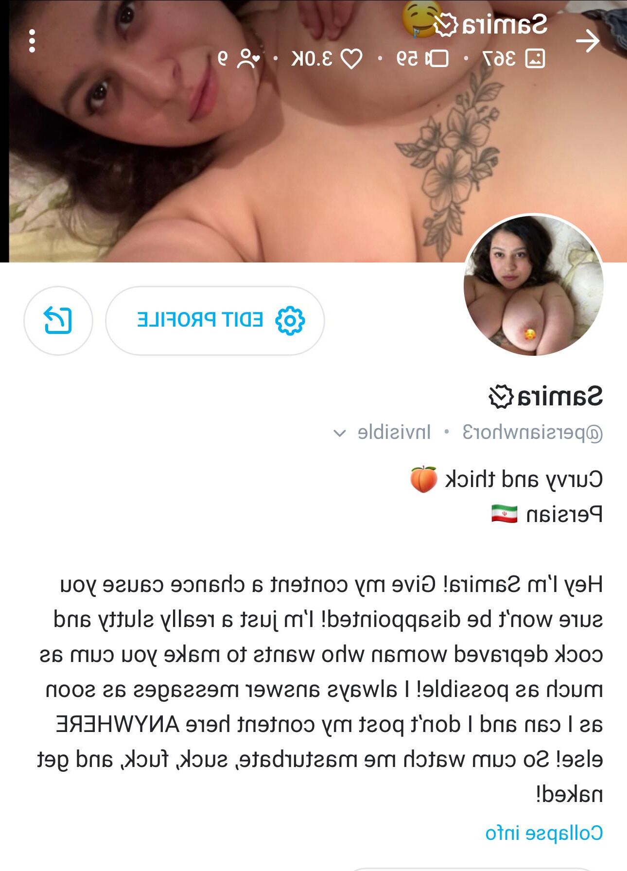 BBW persa iraniano mostra sua buceta