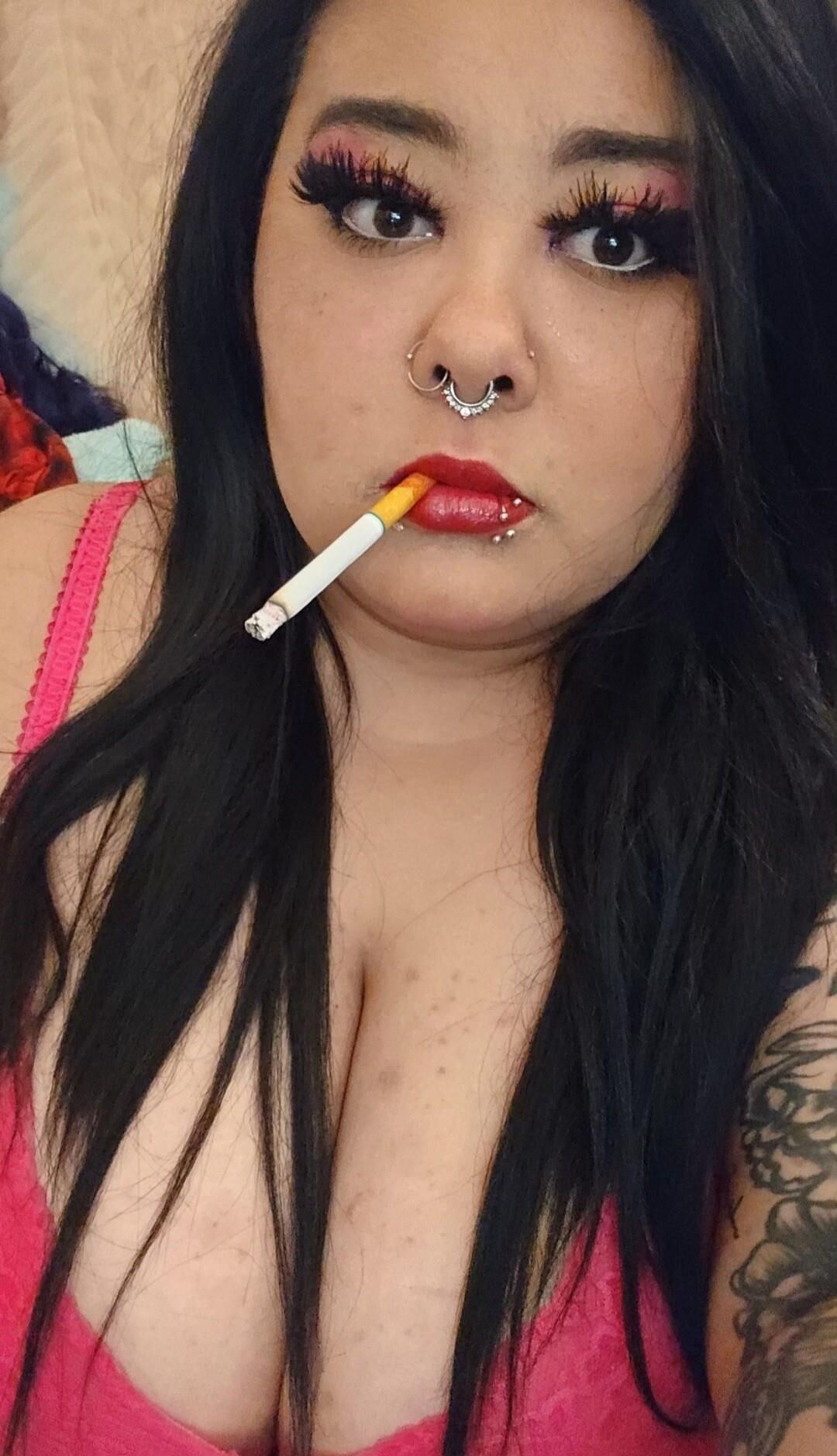 Beautiful Busty Smoker