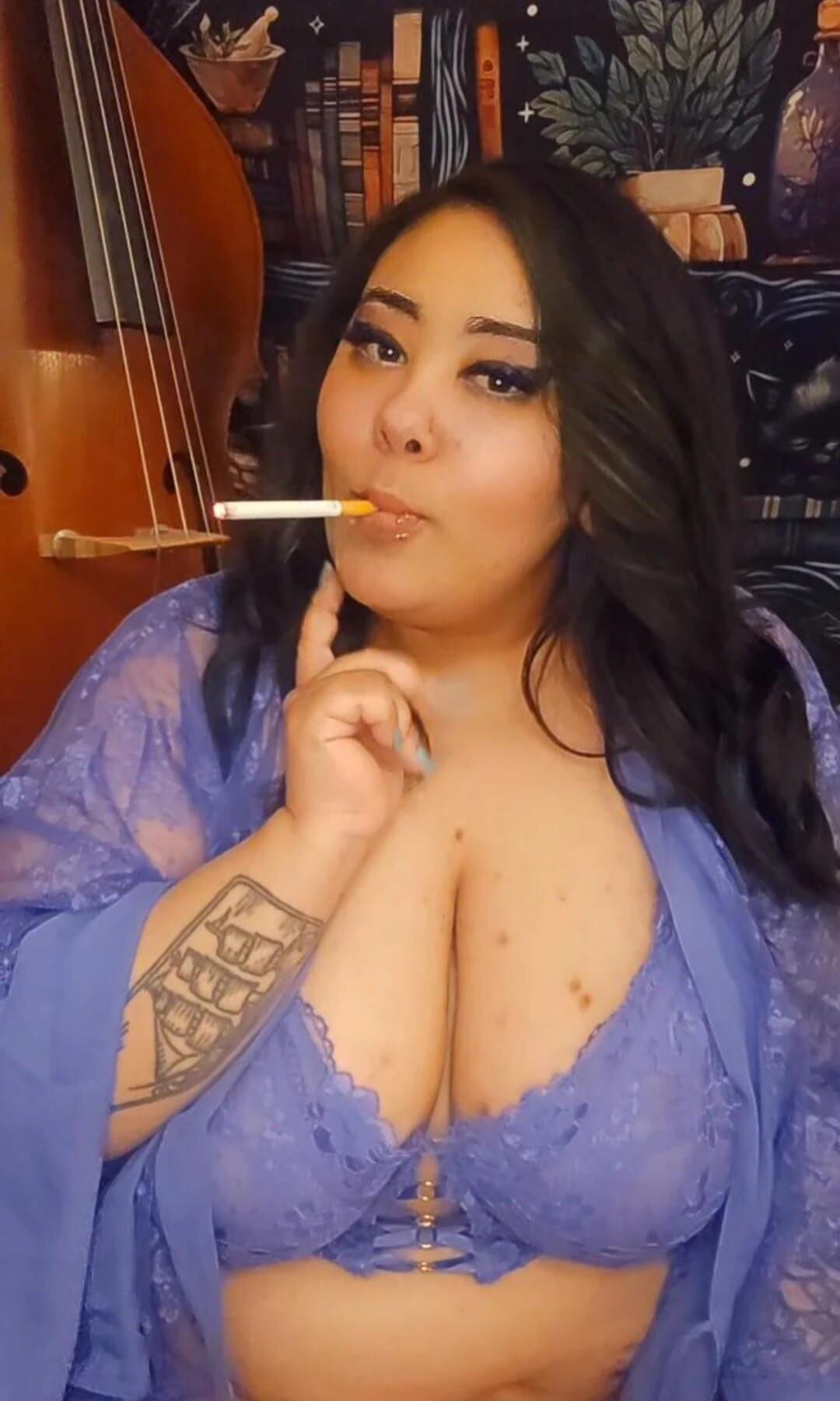 Beautiful Busty Smoker