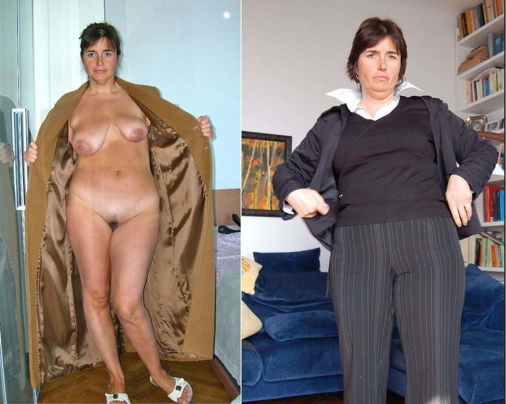 Mature dressed undressed