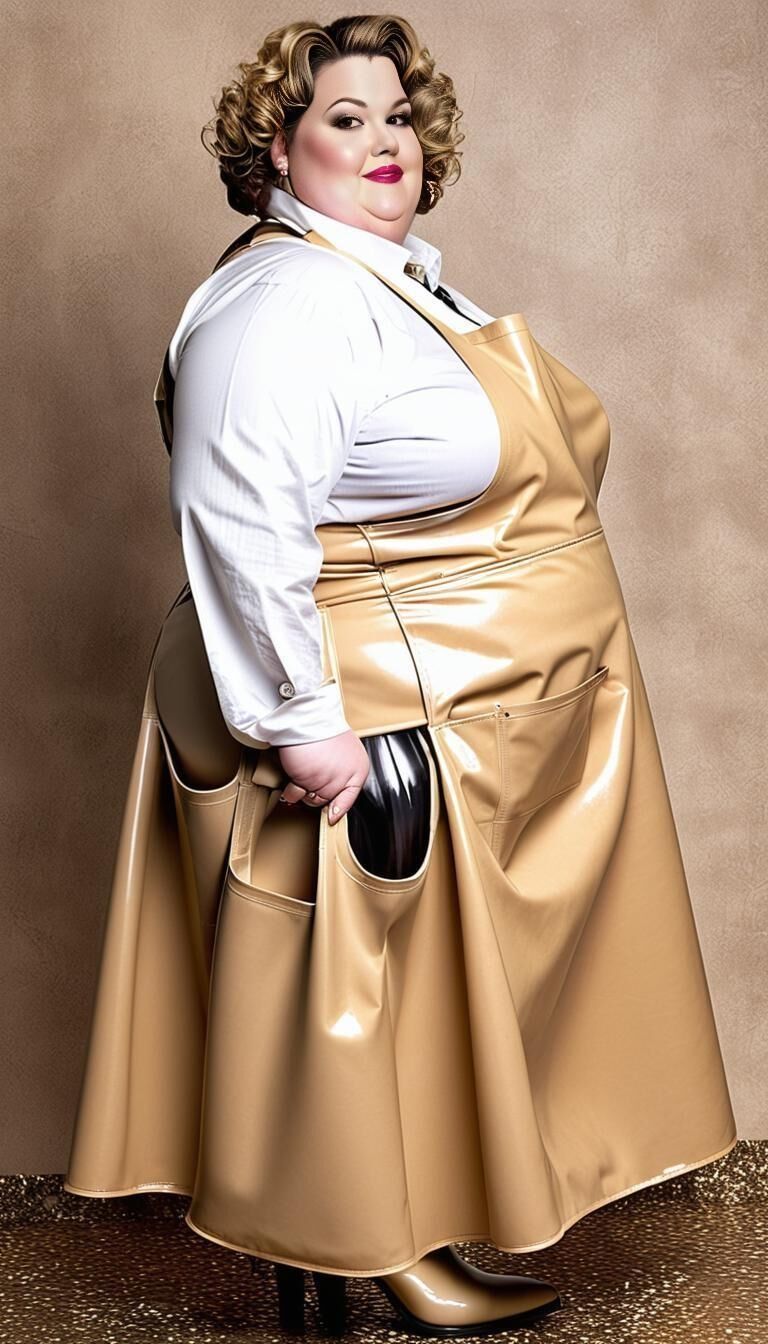 SSBBW in latex apron