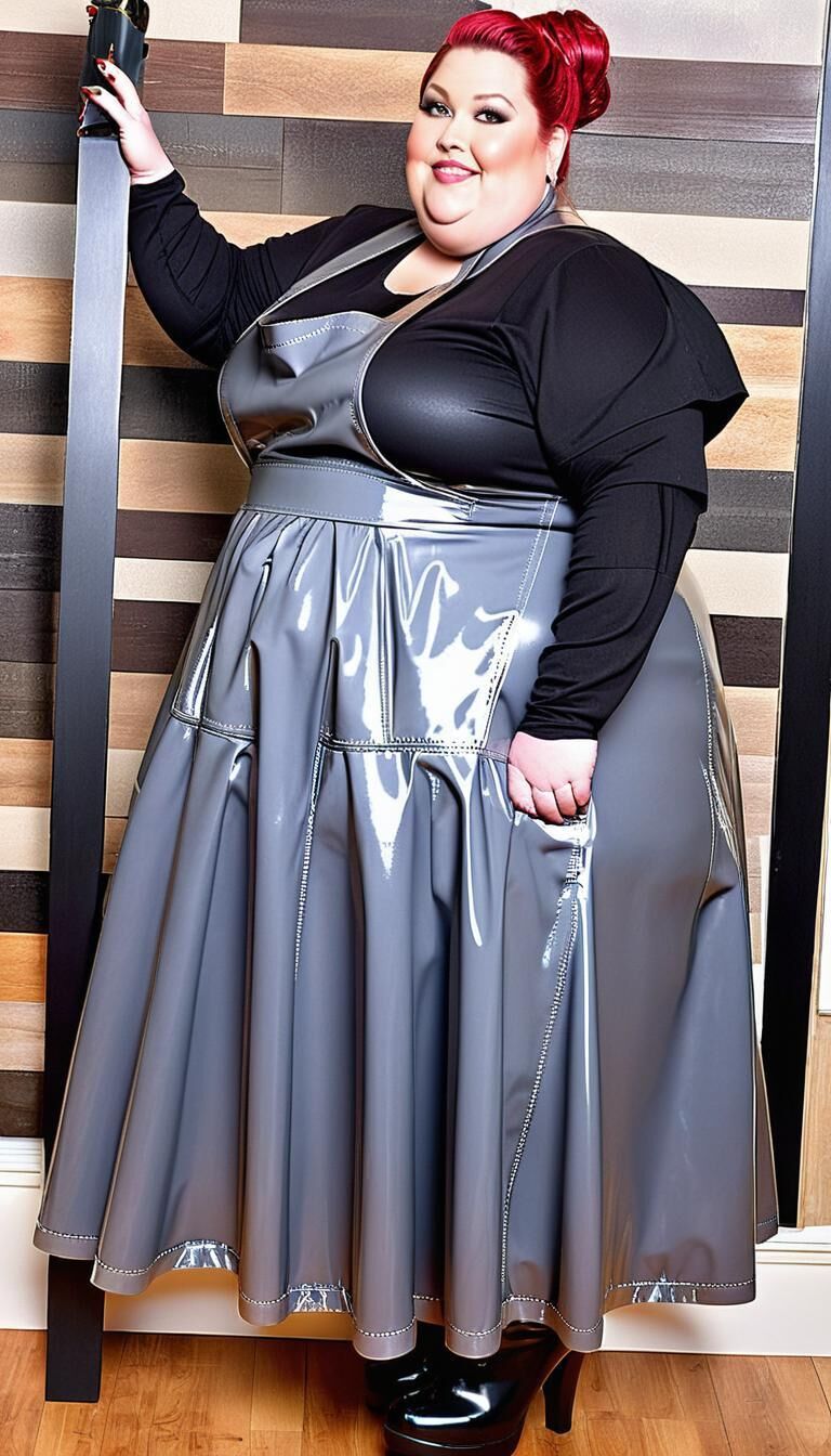 SSBBW in latex apron