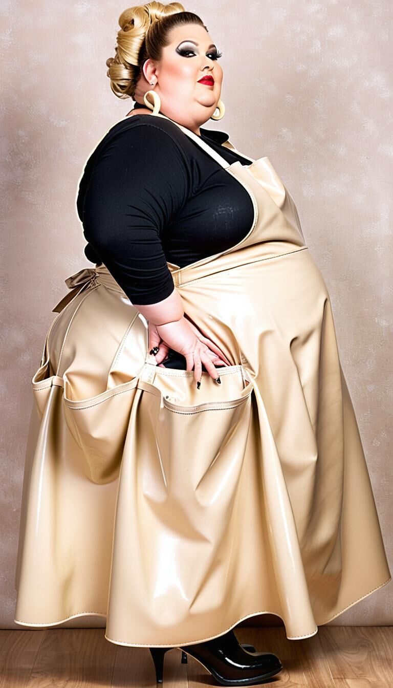 SSBBW in latex apron