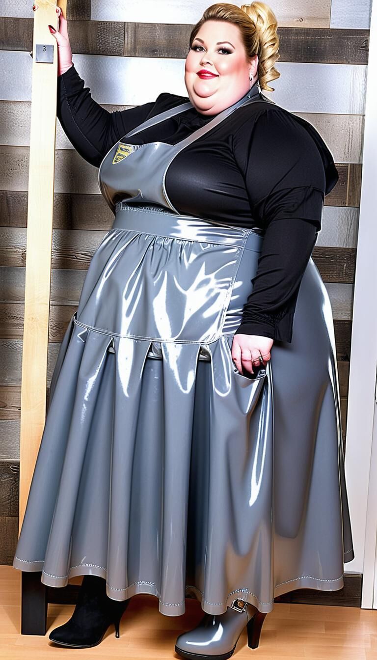 SSBBW in latex apron