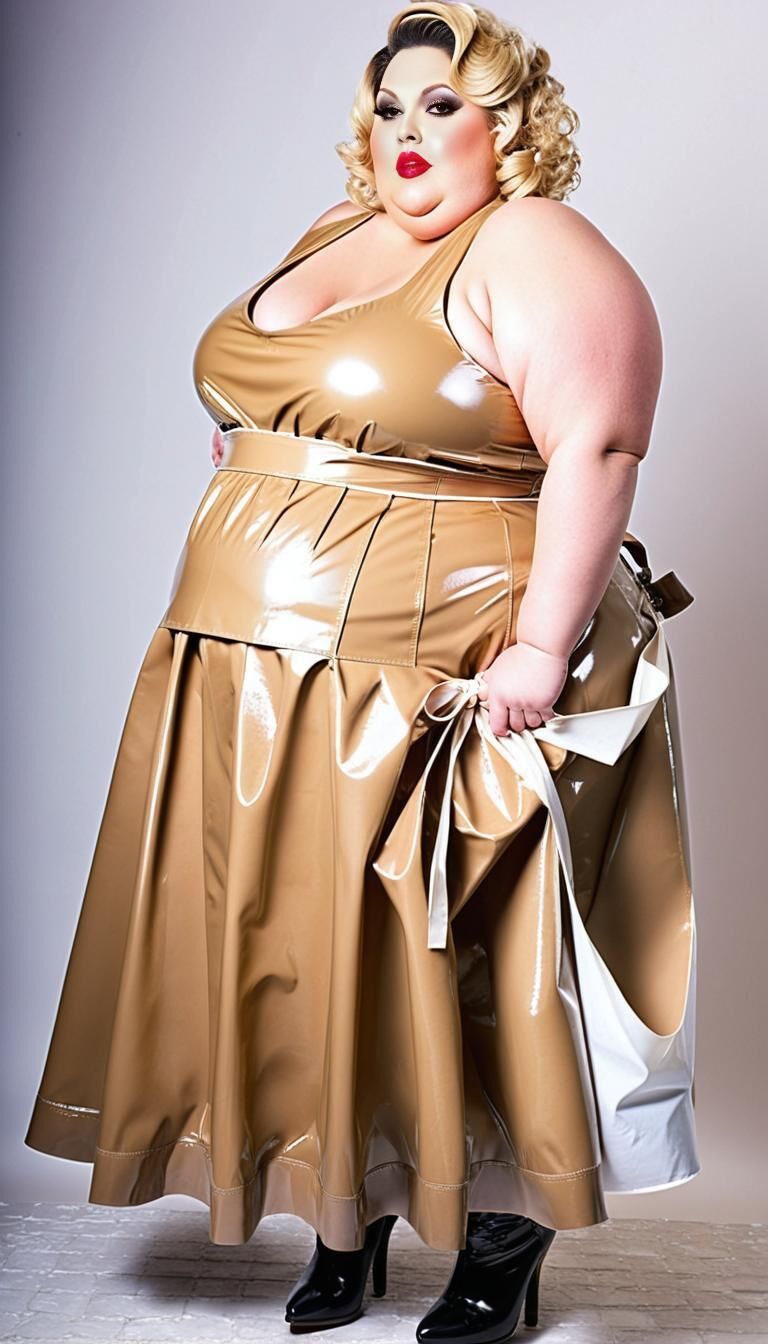 SSBBW in latex apron