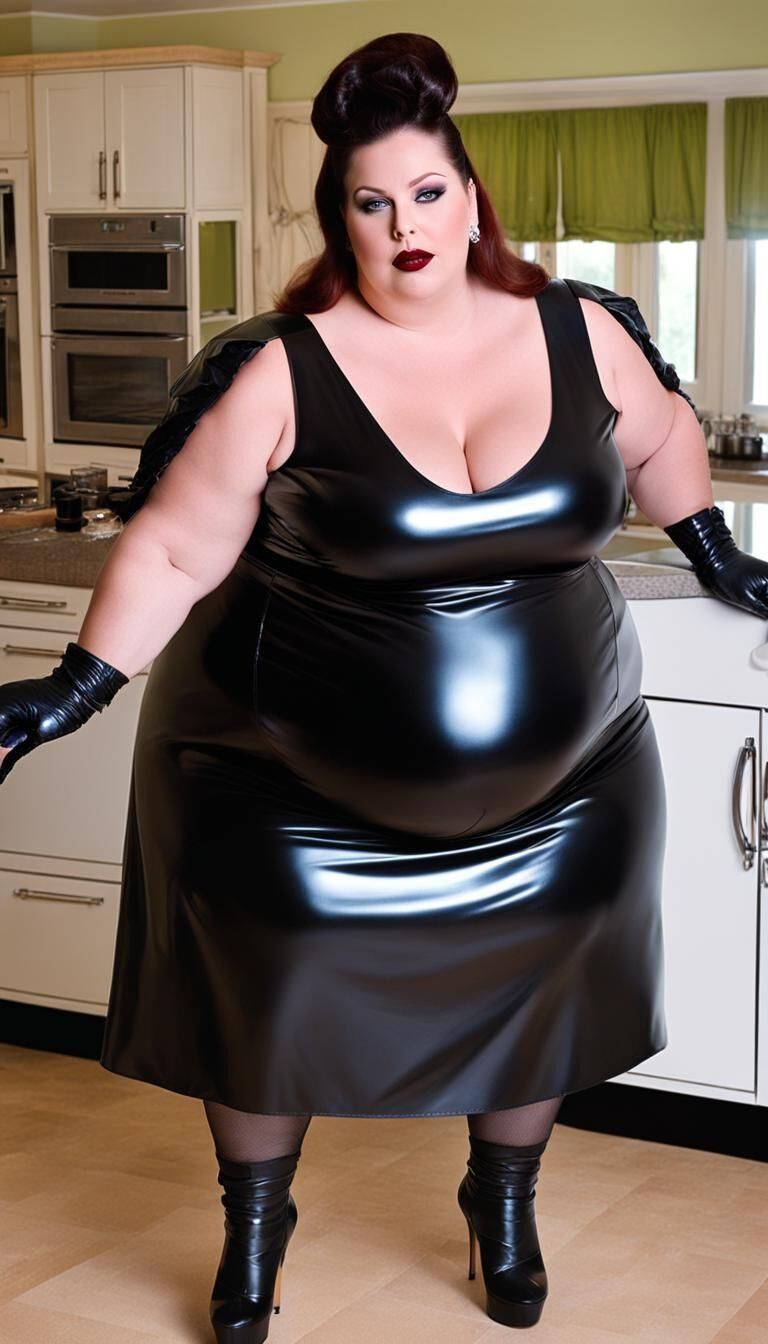 SSBBW In Latex Apron