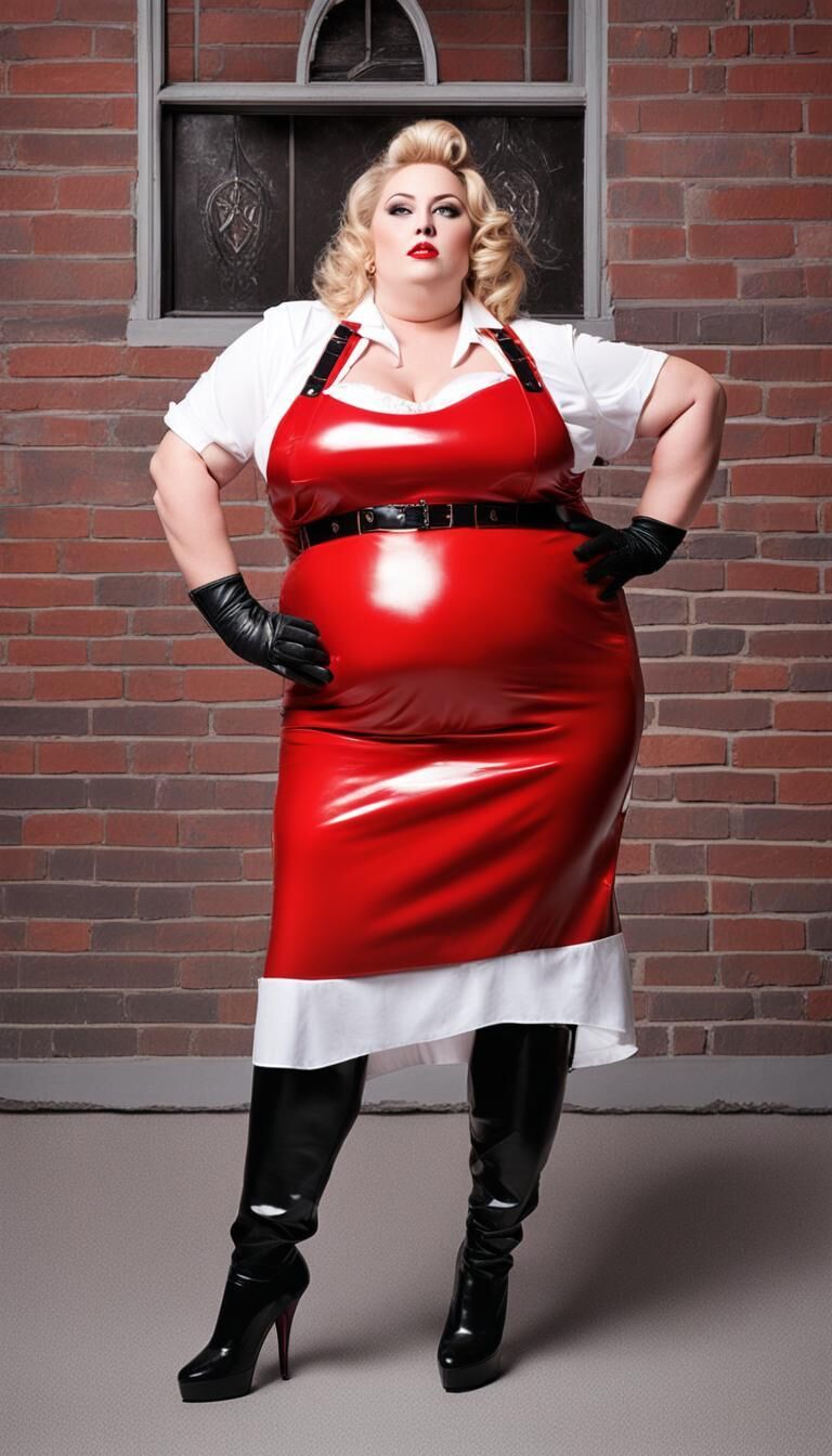 SSBBW In Latex Apron