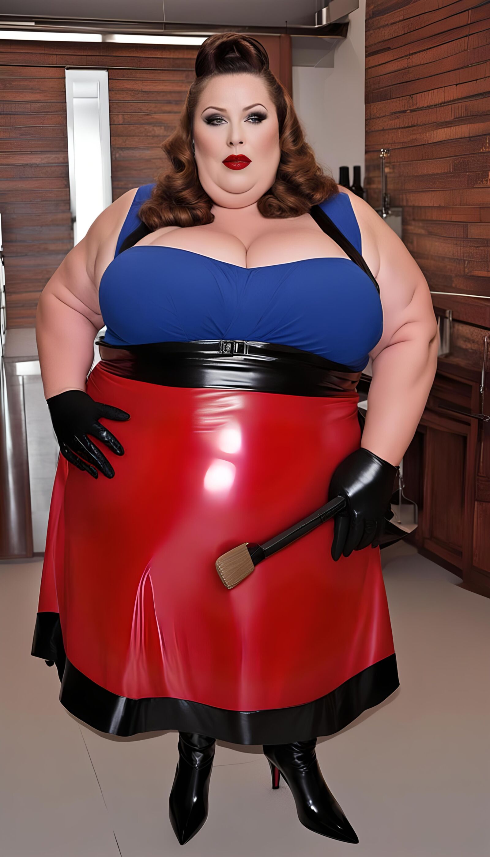 SSBBW In Latex Apron