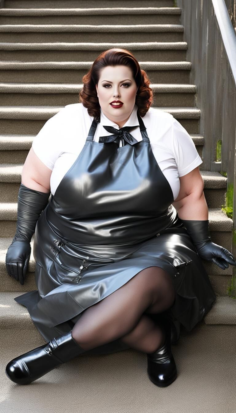 SSBBW In Latex Apron