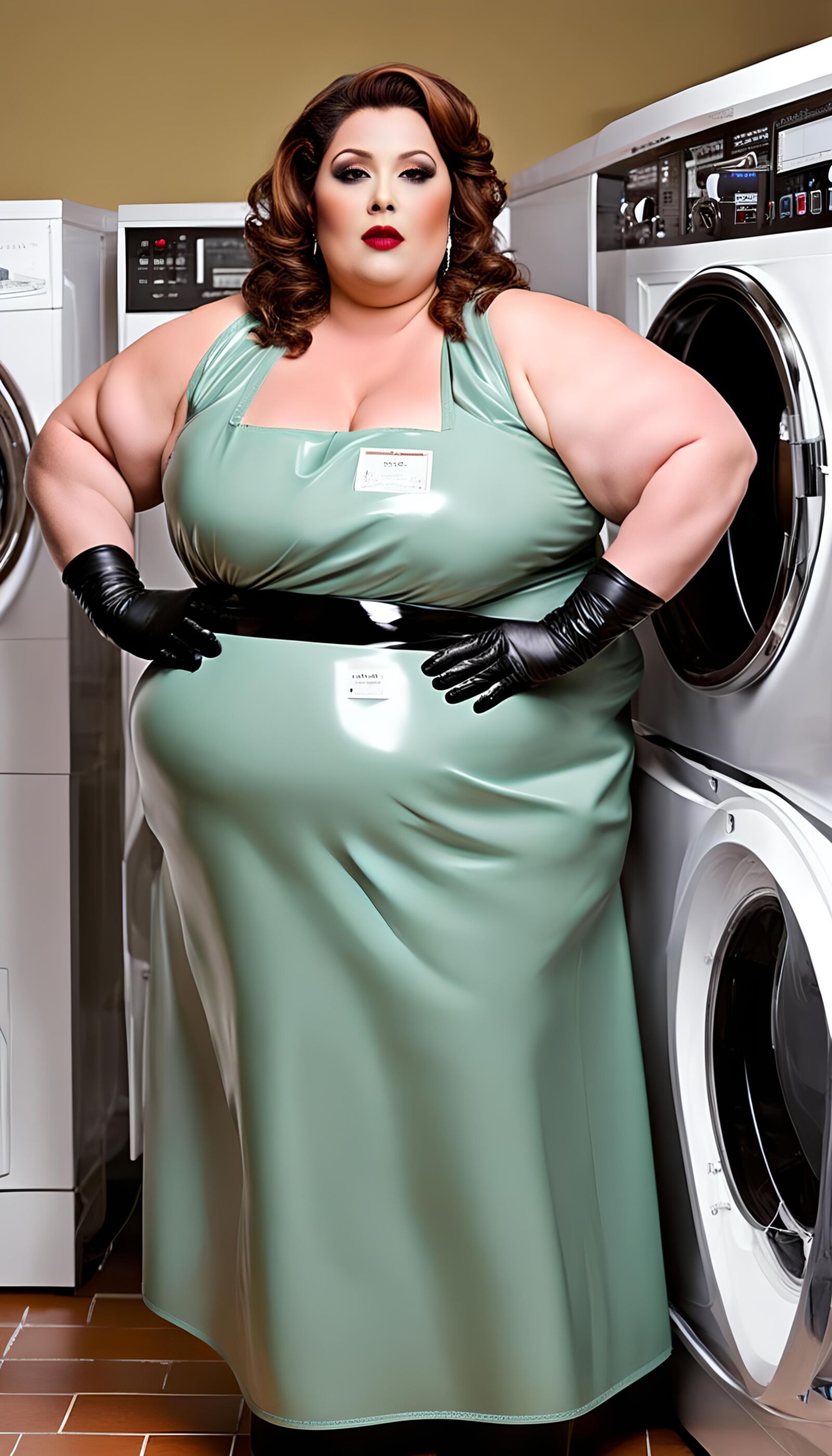 SSBBW in Latex apron