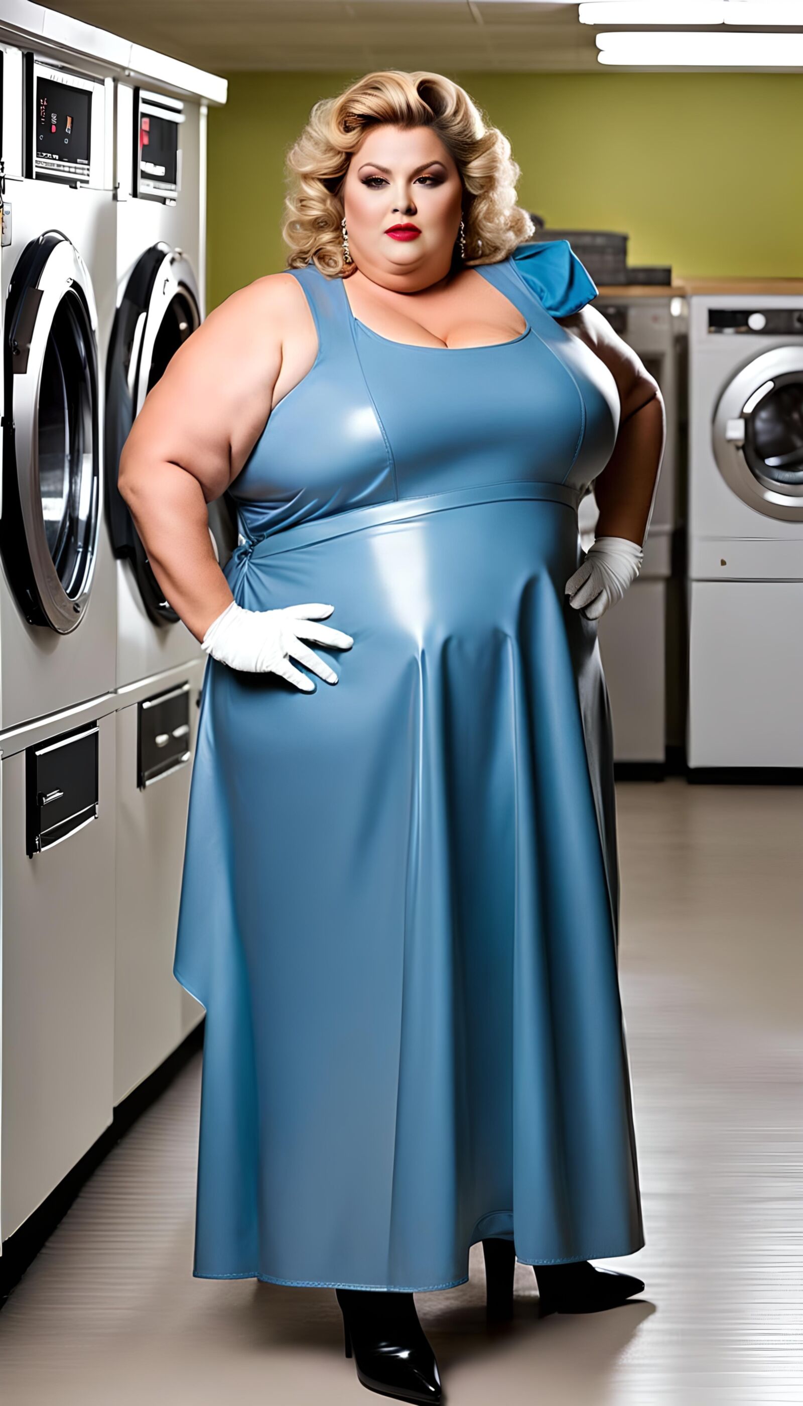 SSBBW in Latex apron