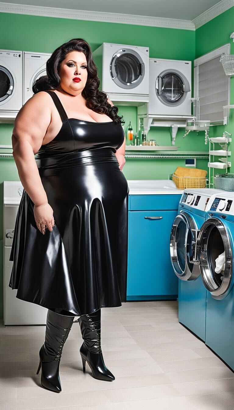 SSBBW in Latex apron