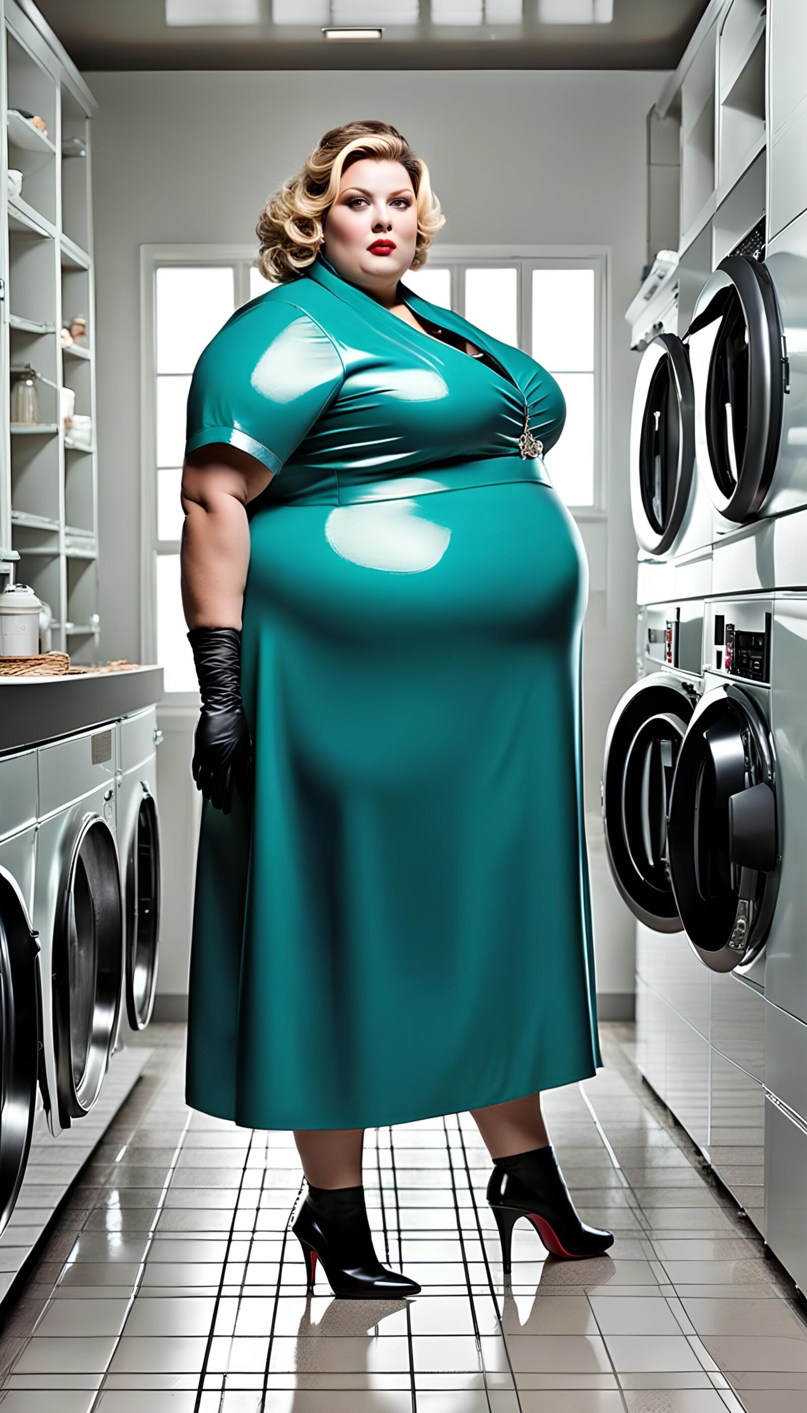 SSBBW in Latex apron