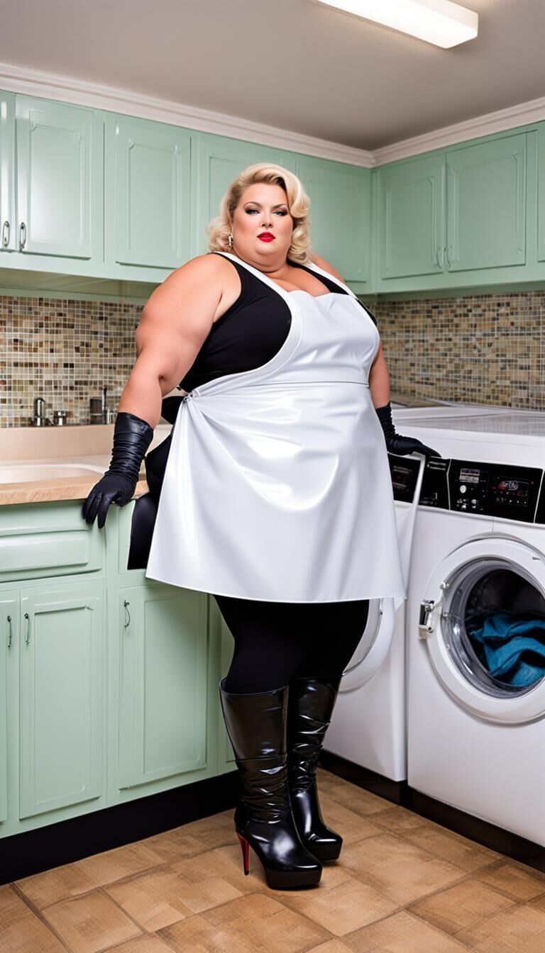 SSBBW in Latex apron