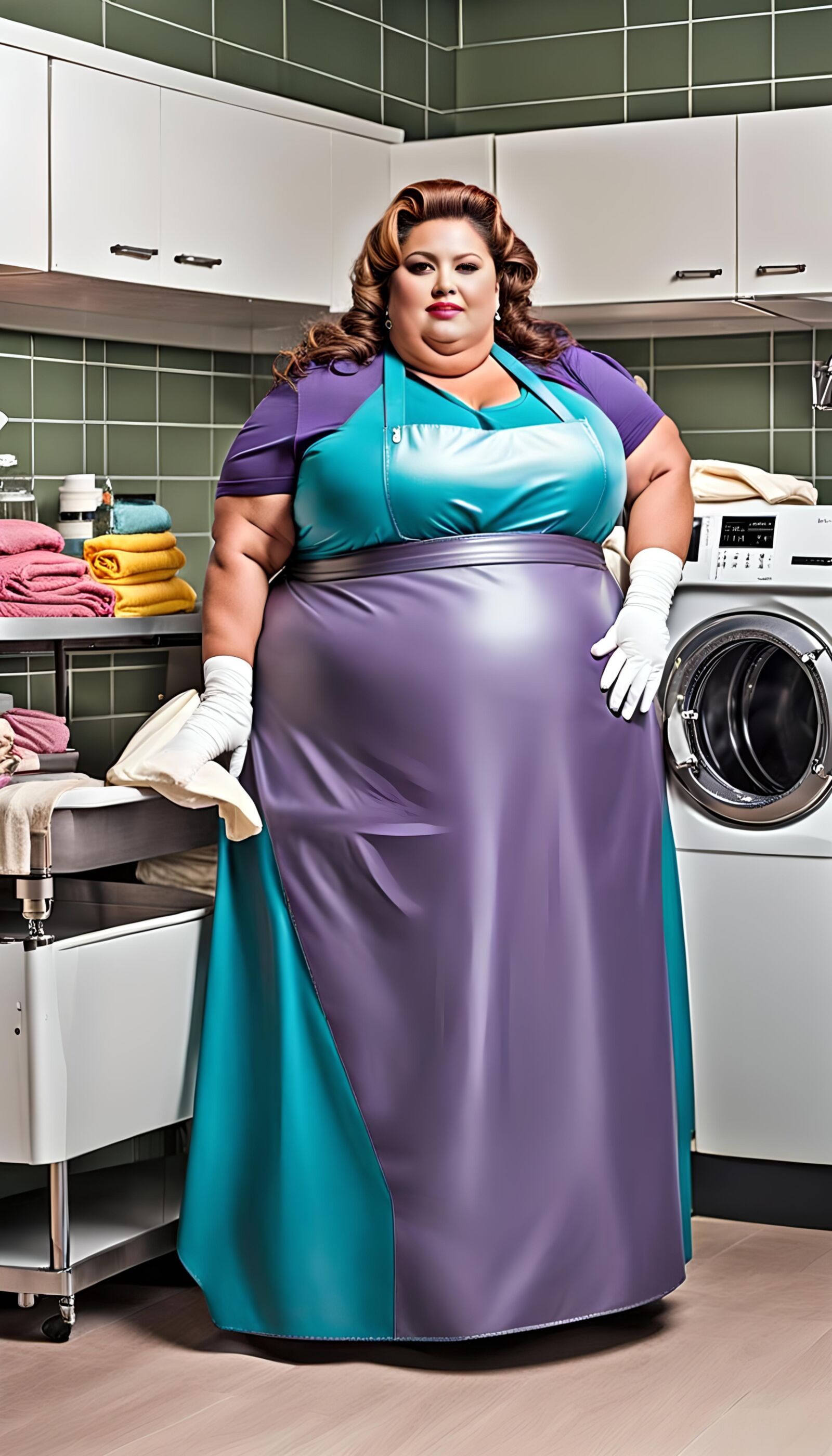 SSBBW in Latex apron