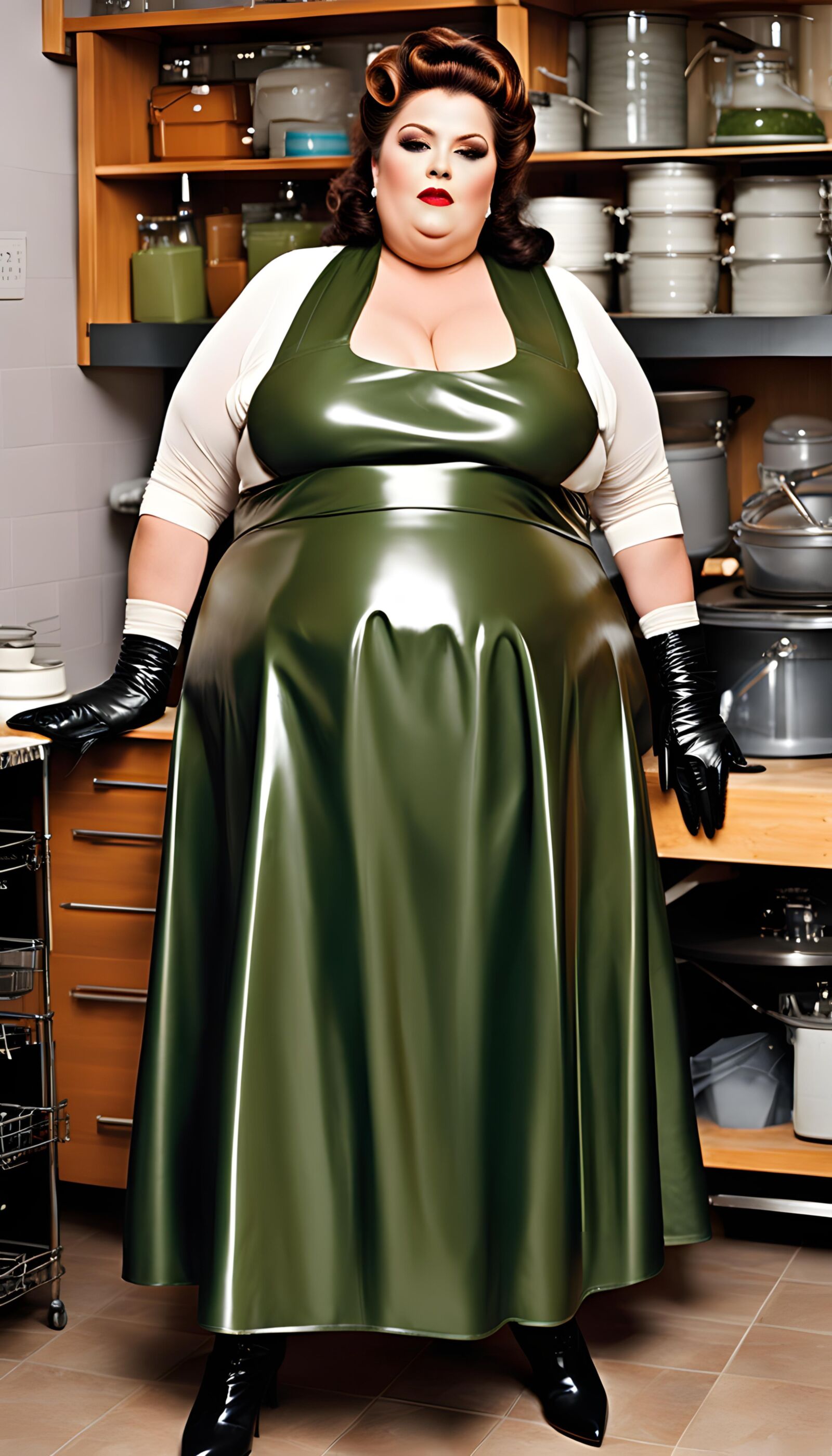 SSBBW latex apron