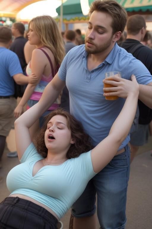 huge tits drunk at the fair