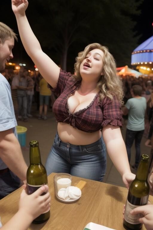 huge tits drunk at the fair