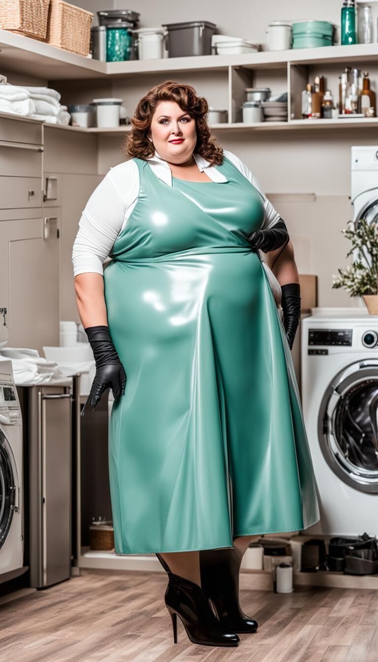 SSBBW latex apron