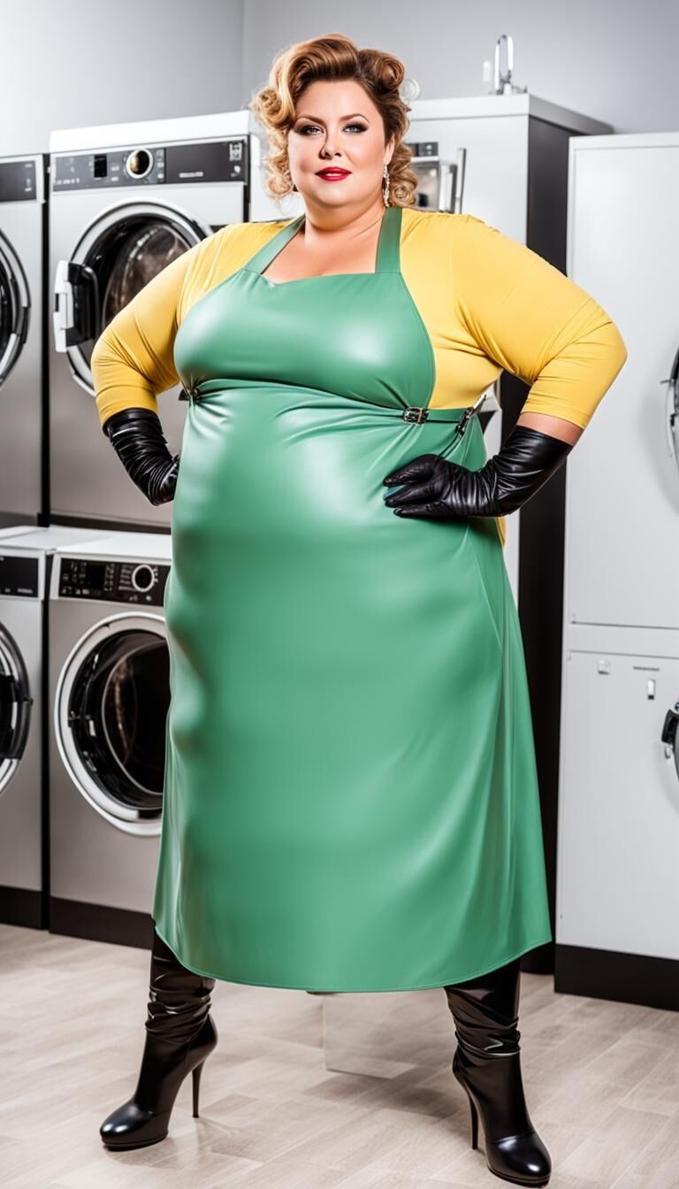 SSBBW latex apron