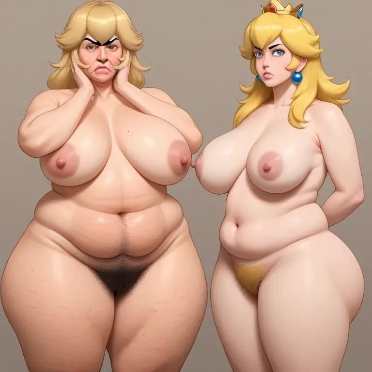 A.I. bbw princess peach showing off huge ass and hairy asshole