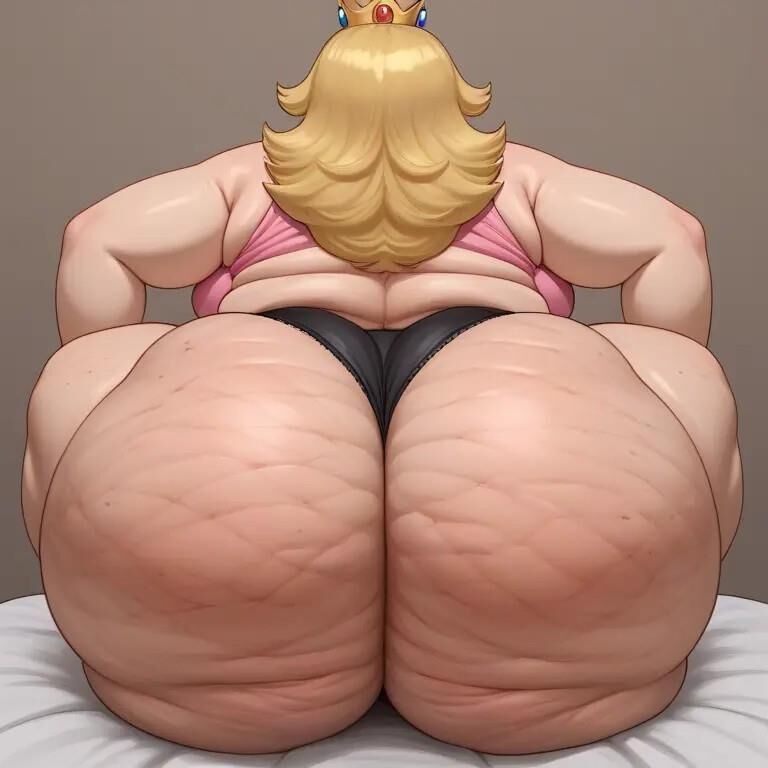 A.I. bbw princess peach showing off huge ass and hairy asshole