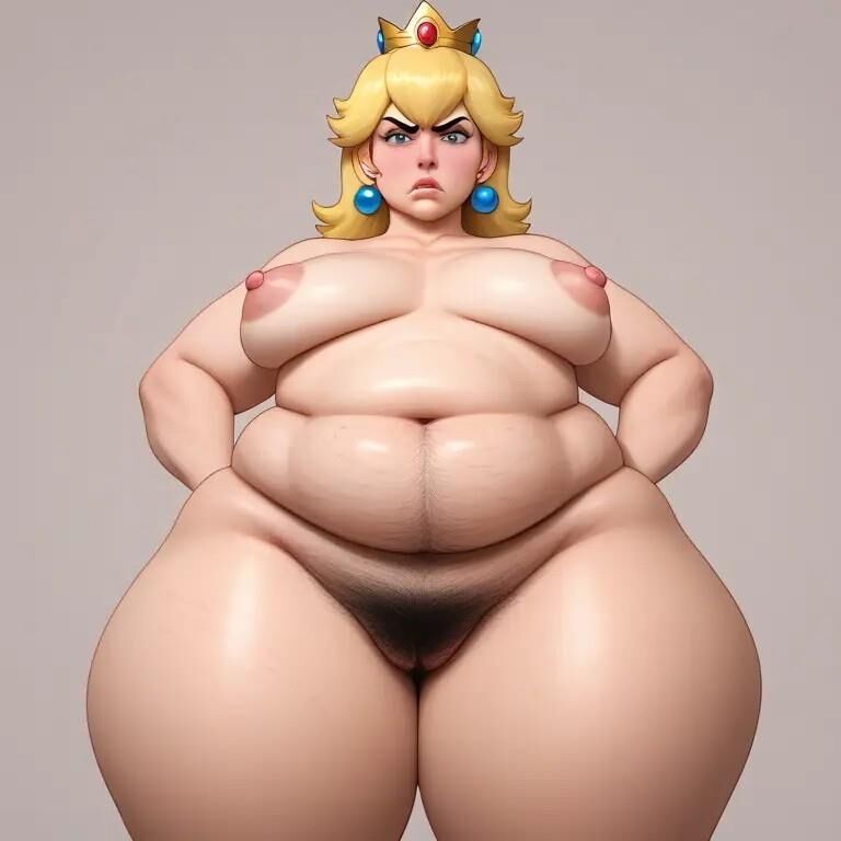 A.I. bbw princess peach showing off huge ass and hairy asshole