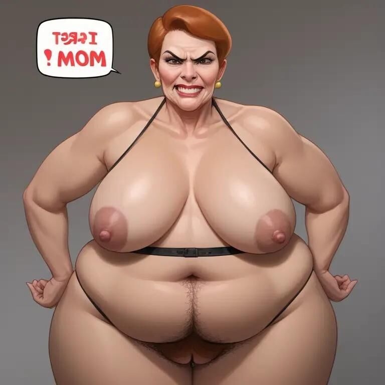 La mamá y los amigos de A.I. bbw Dexter mostrando sus cuerpos peludos