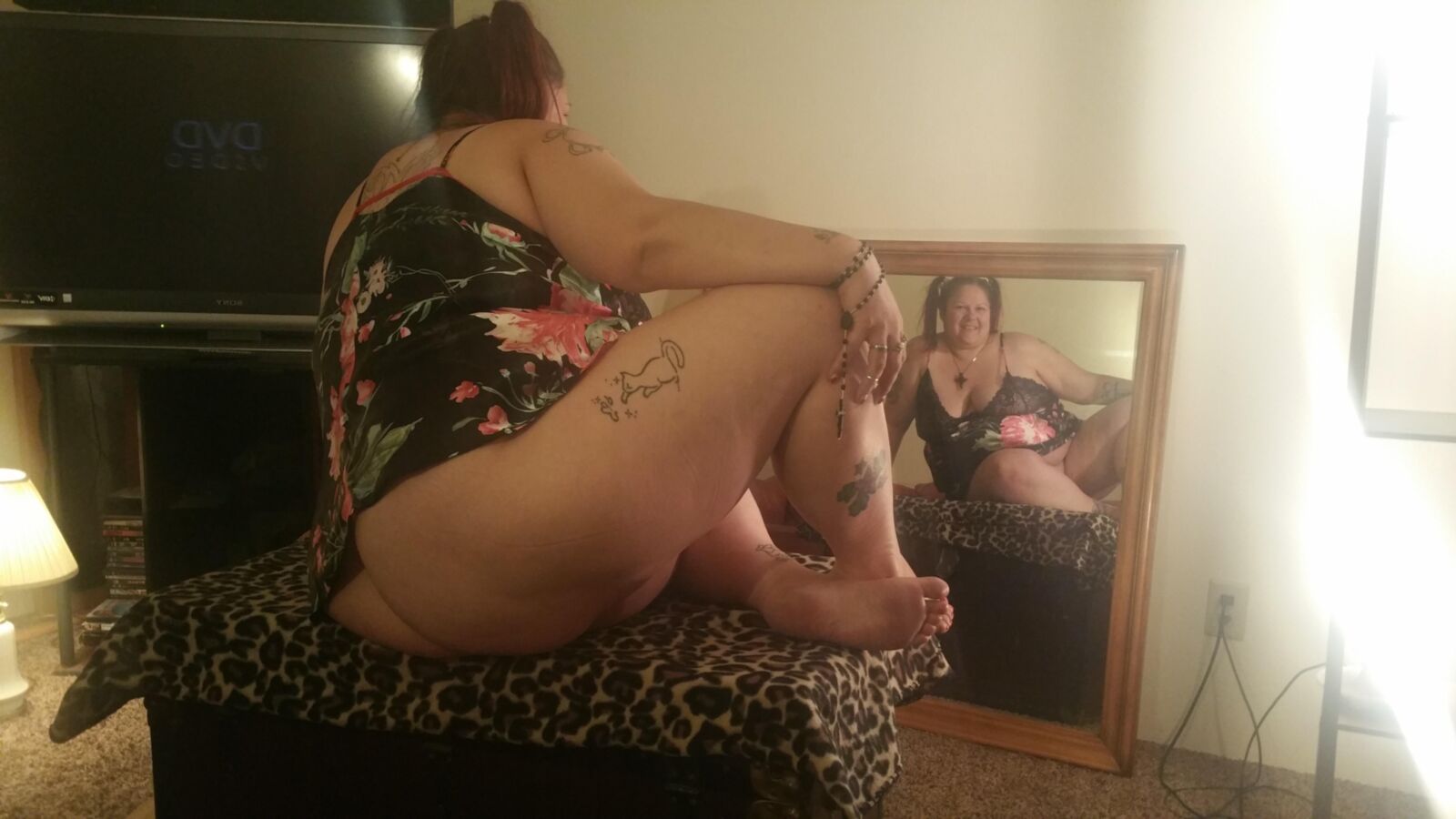 BBW brat PoppyJay lingerie and mirrors