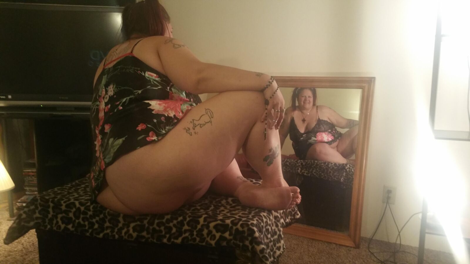 BBW brat PoppyJay lingerie and mirrors