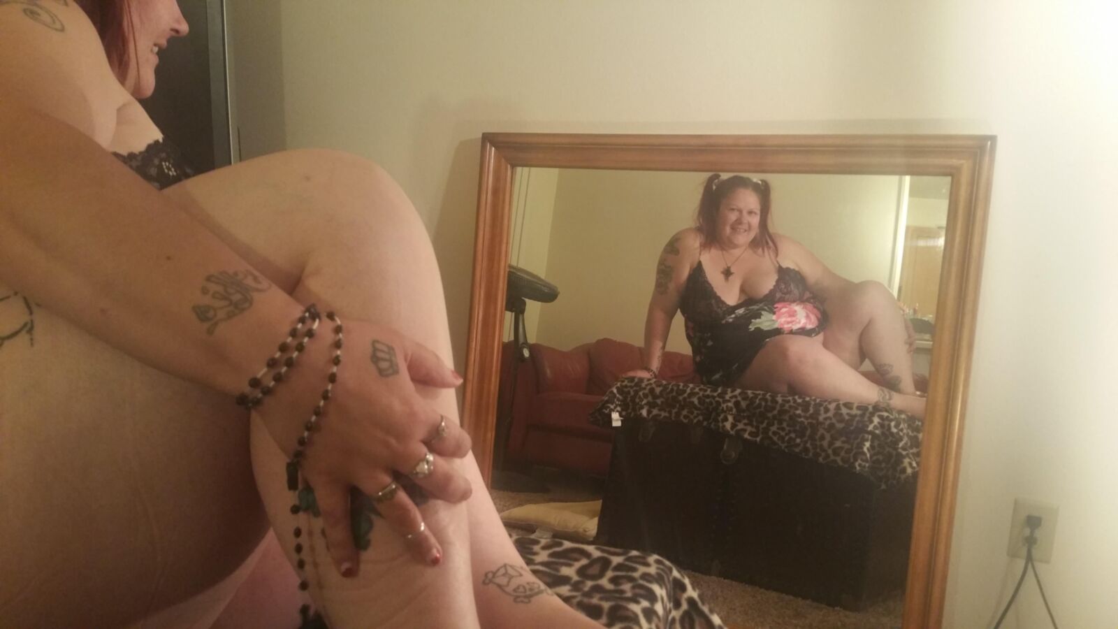 BBW brat PoppyJay lingerie and mirrors