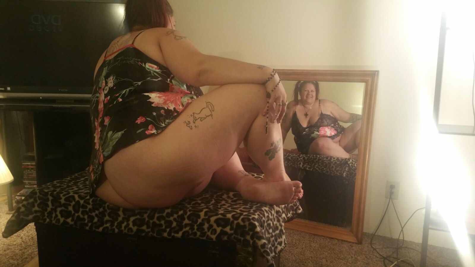 BBW brat PoppyJay lingerie and mirrors