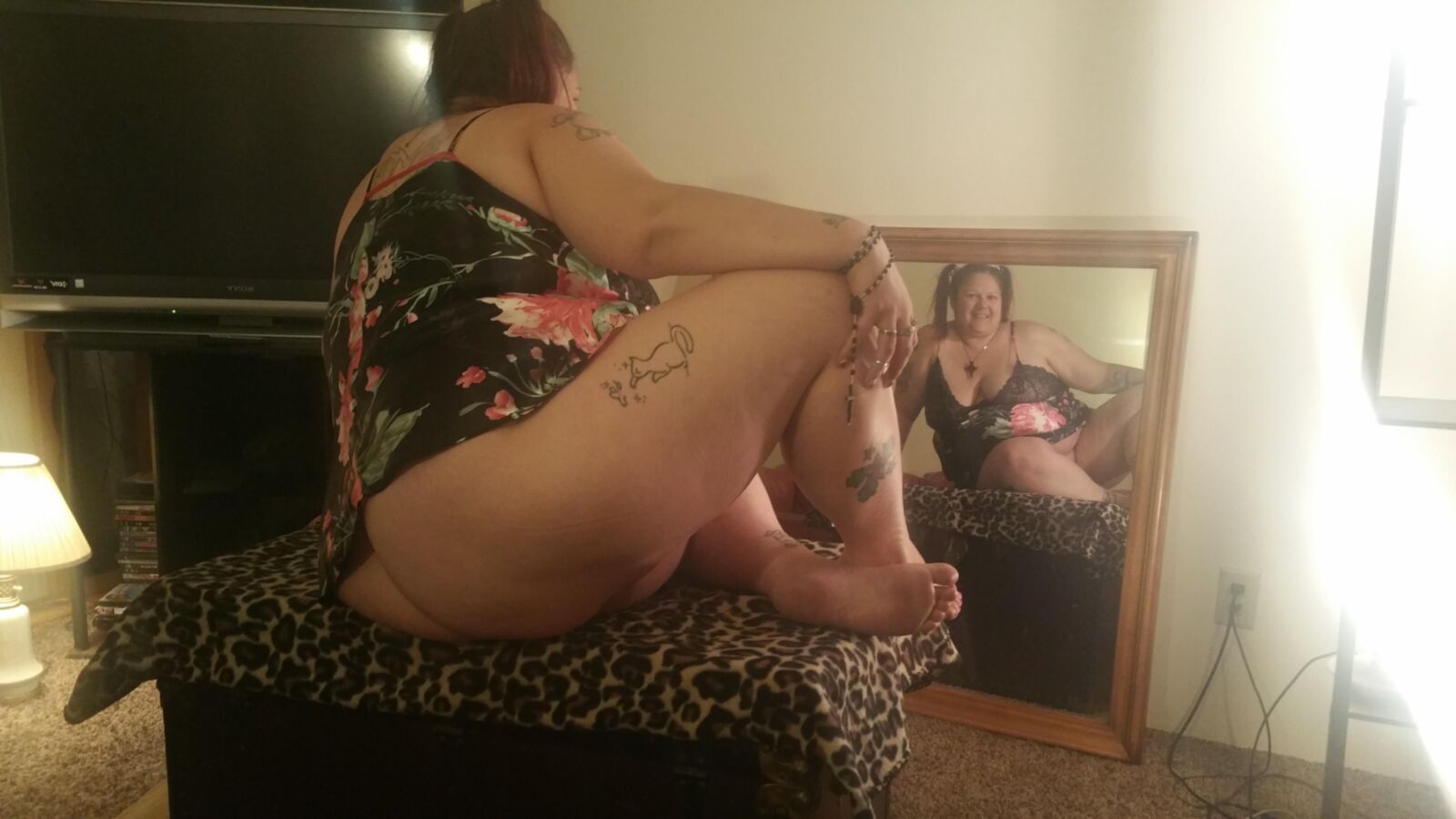 BBW brat PoppyJay lingerie and mirrors