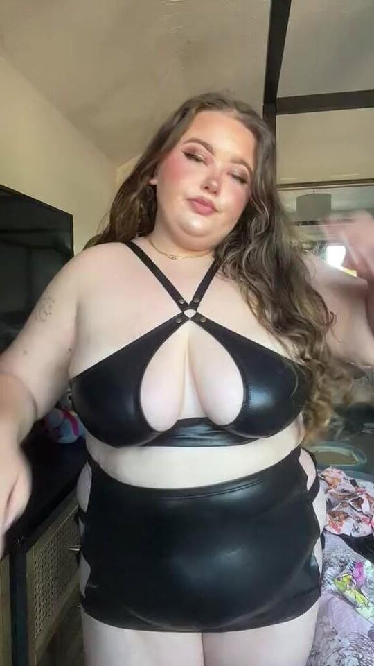 Sexy BBW PVC brilhante e látex