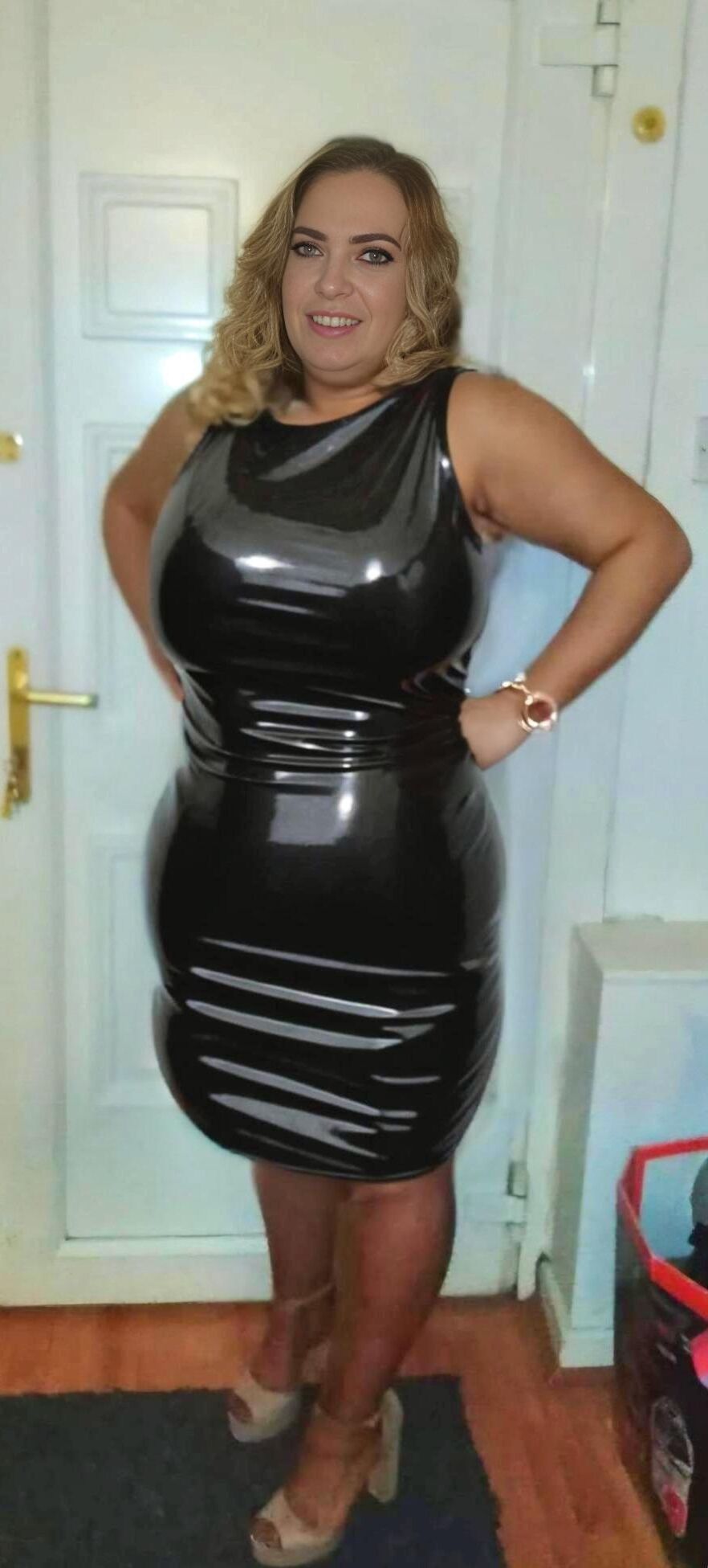 Busty latex chav