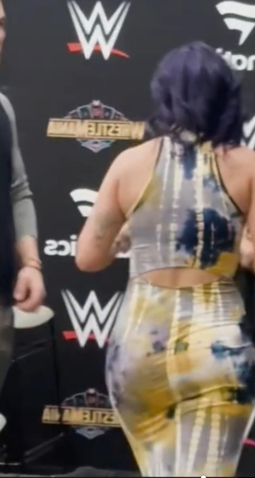 WWE star bayley fat ass in a dress