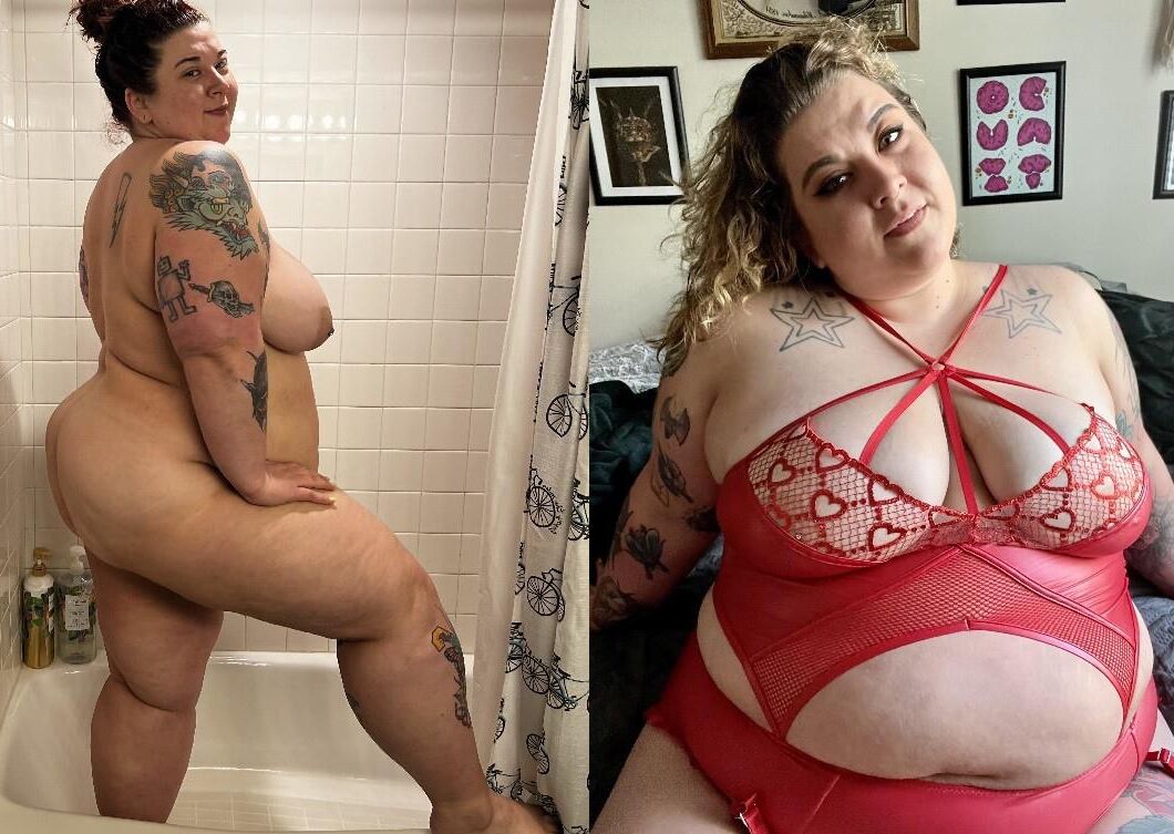 服を着ていない服を着ていないBBWの女性の素敵なコレクション