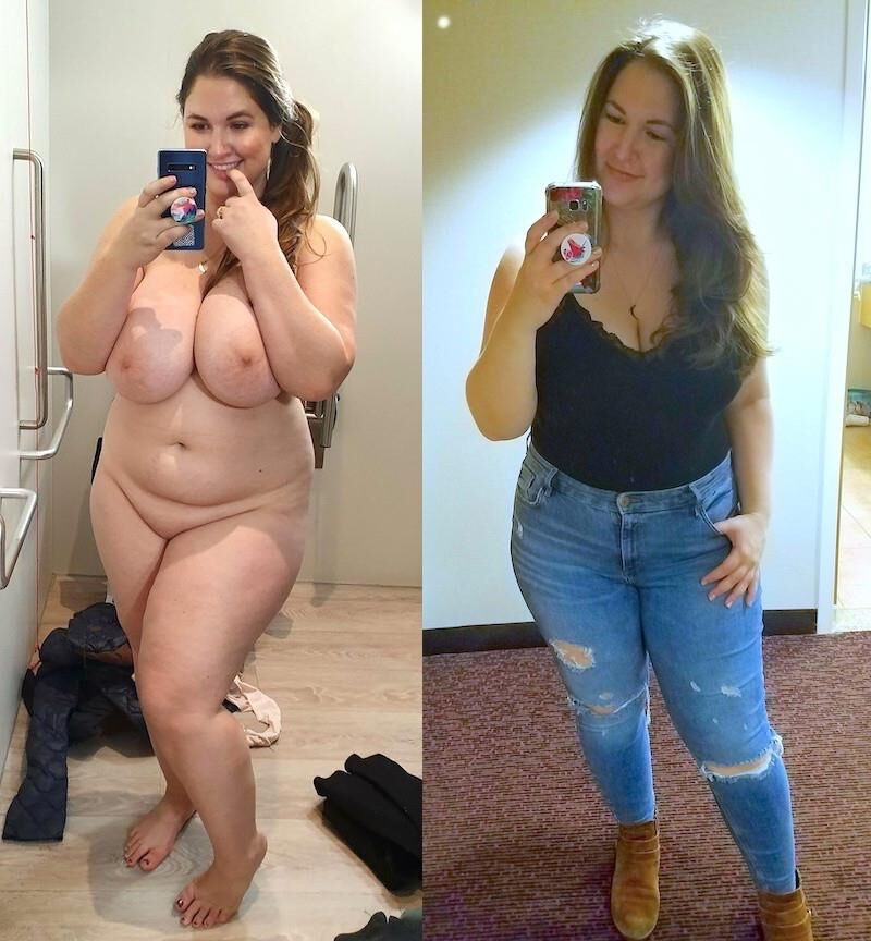 服を着ていない服を着ていないBBWの女性の素敵なコレクション