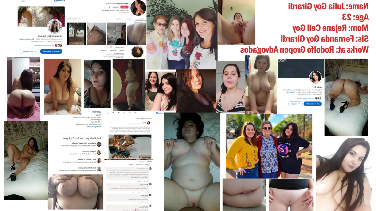 彼女のおっぱい、猫、脂肪の腹を露出した脂肪の醜い豚ジュリア
