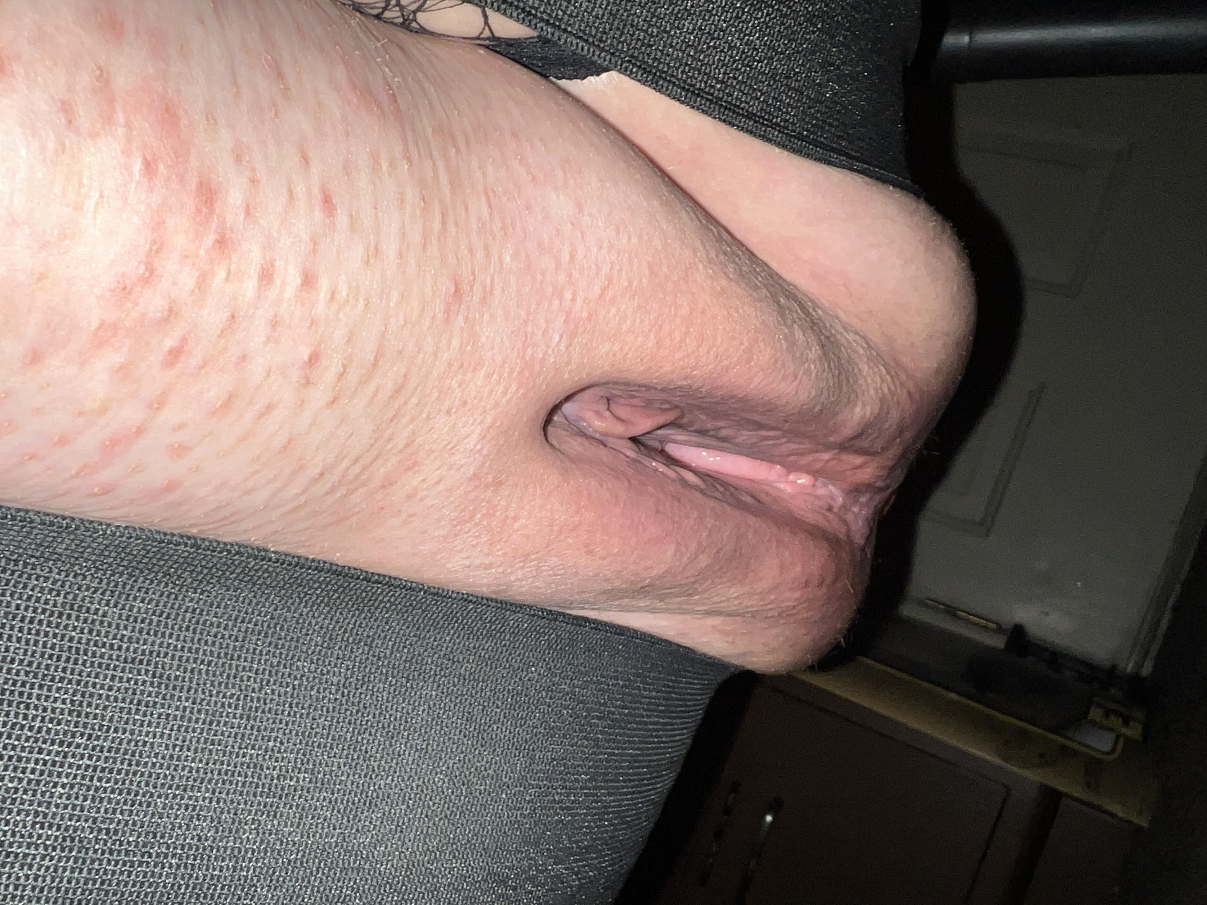 My BBW wife's spread and gaped cunt for your jerking pleasure