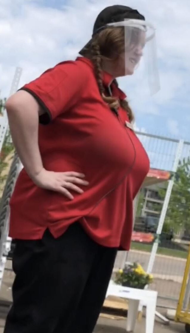 Busty plant nursery helper