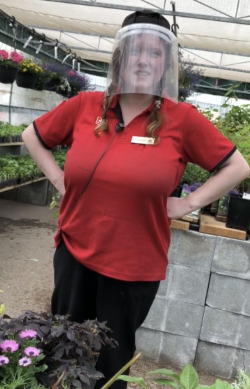 Busty plant nursery helper