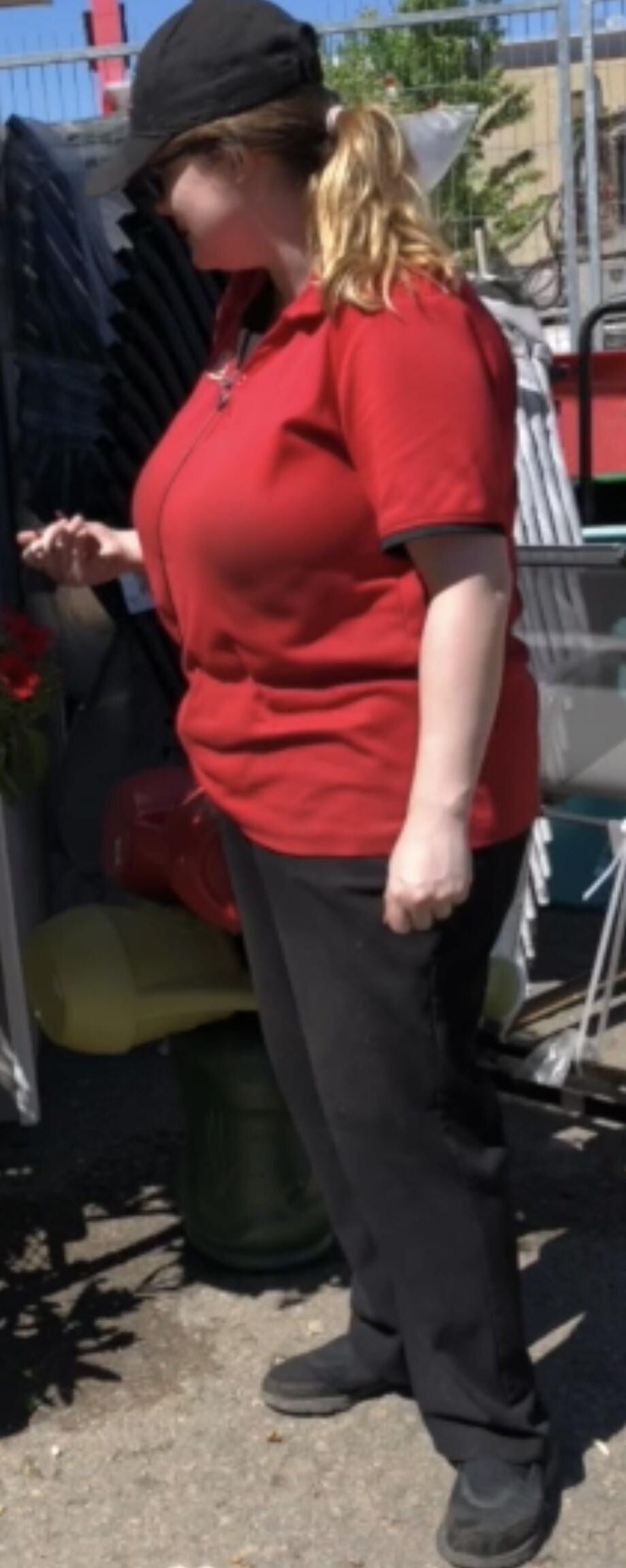 Busty plant nursery helper