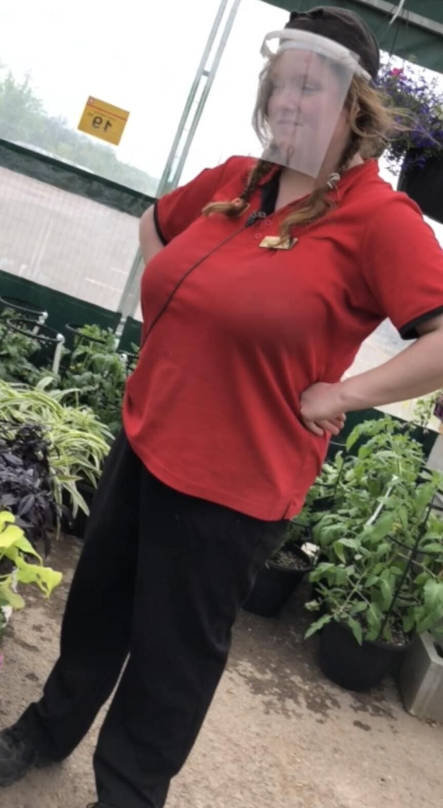 Busty plant nursery helper