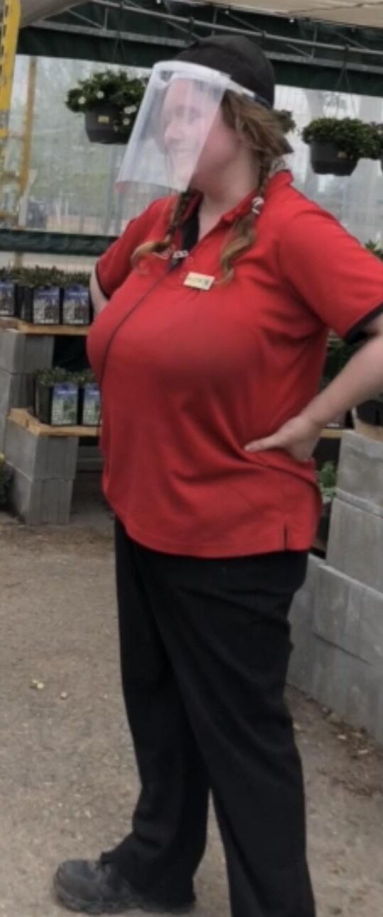 Busty plant nursery helper
