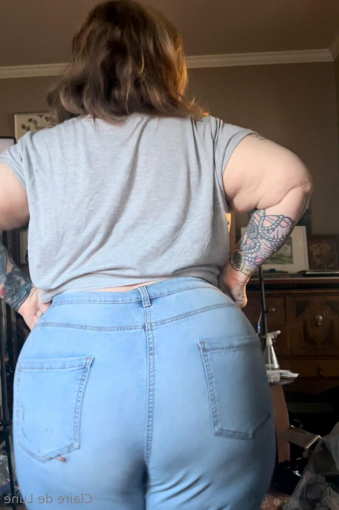 Claire Big Butt Big Tits Tattooed Sexy Blonde BBW Granny Mixed H