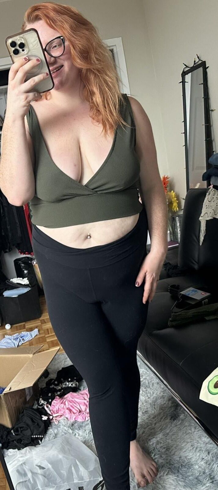 Chubby ginger slut with big saggy tits 