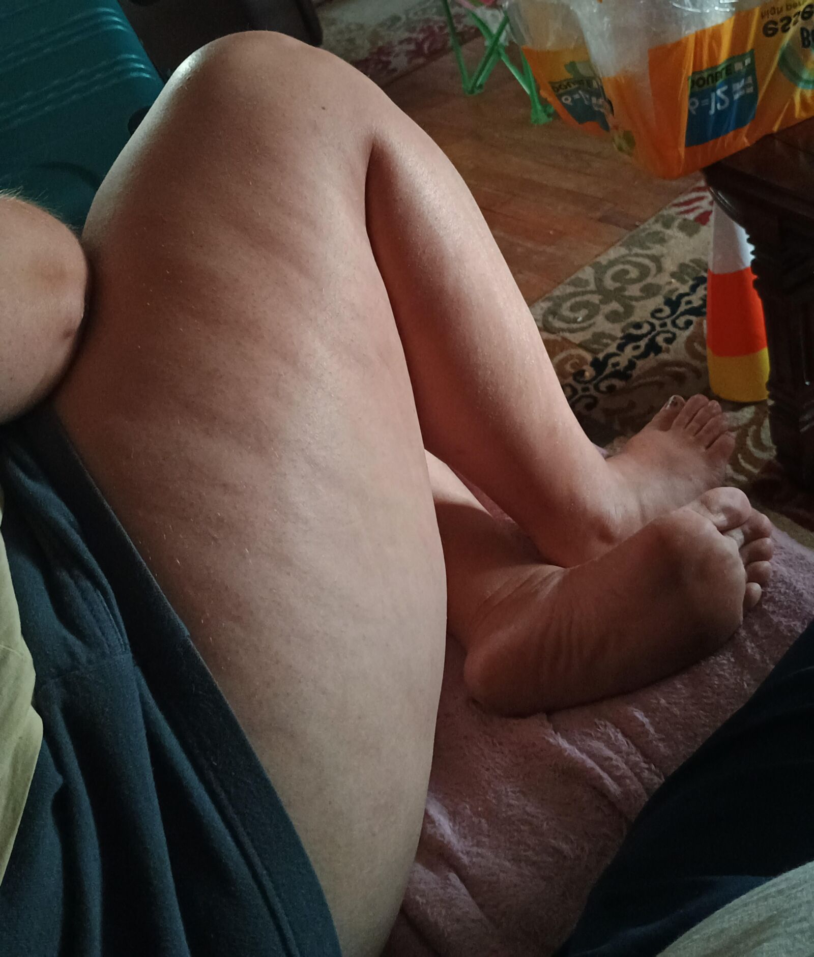 My wife's candid soles and legs